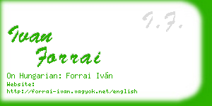 ivan forrai business card